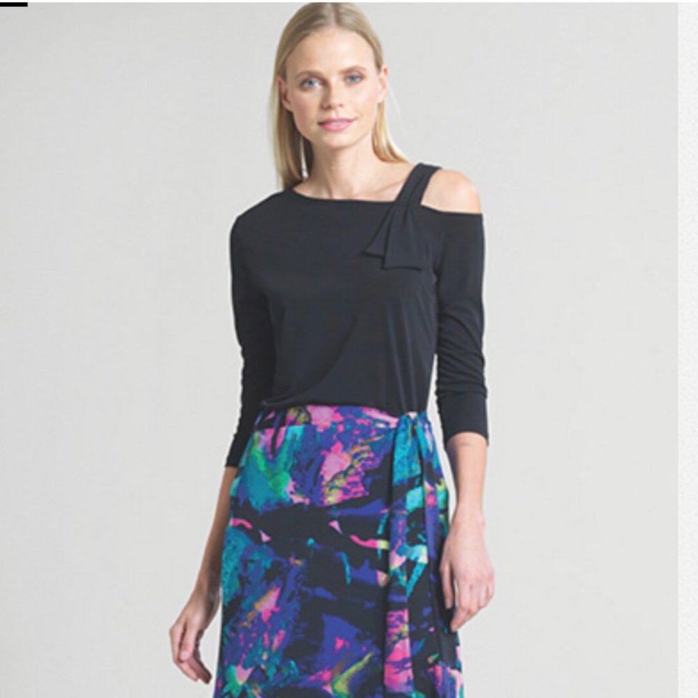 Clara Sunwoo Open Shoulder Top in Black